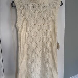 STAUD Ivory Cable Knit Dress